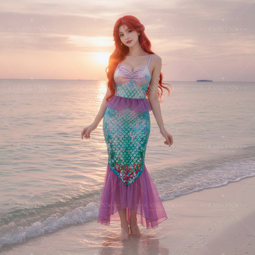 Photography Outfit - Disfraz de Sirena Ariel, Vestido Largo