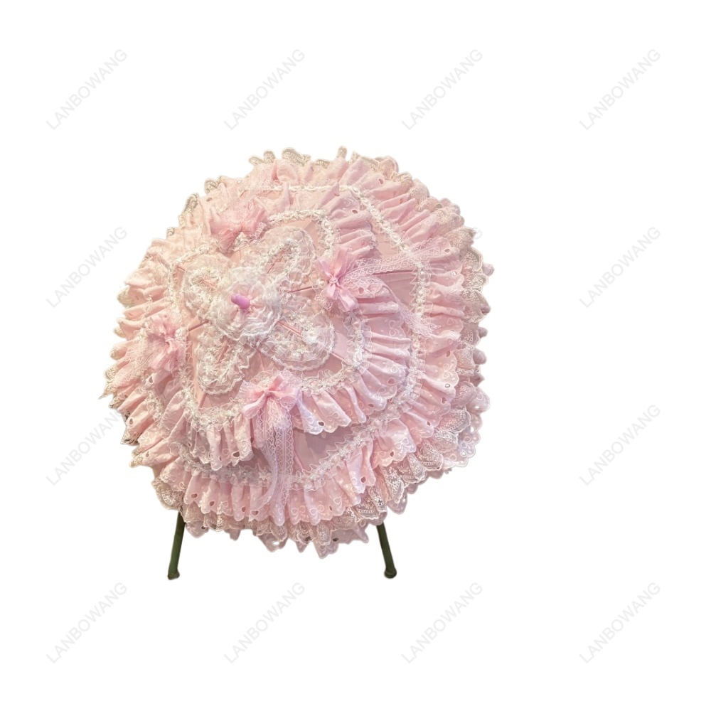 Photography Wedding - Parasol de Encaje Floral Rosa Hecho