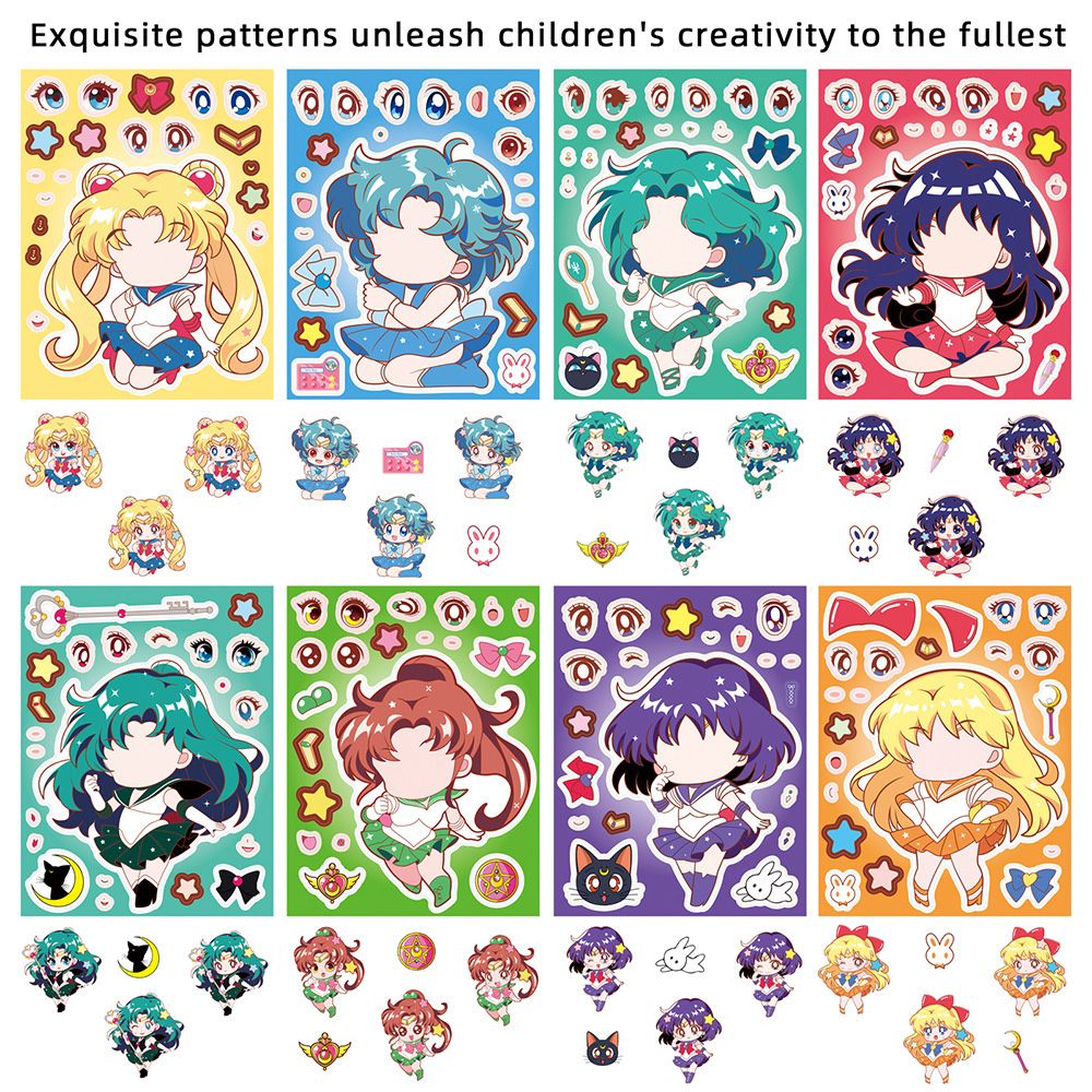 8/16PCS Sailor Moon - Pegatina - Photography Anime reseña y precio